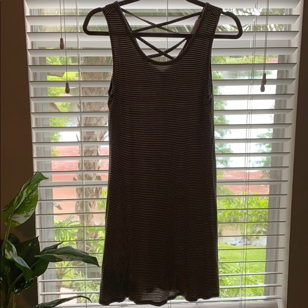 Green & white striped tshirt dress
